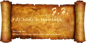 Fábián Henriett névjegykártya