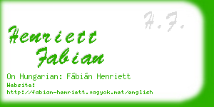 henriett fabian business card