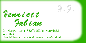 henriett fabian business card